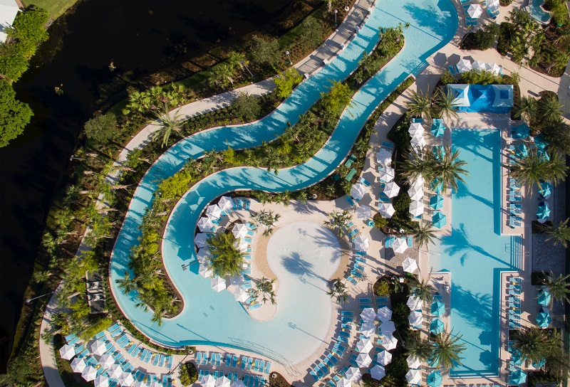 Hilton Orlando Buena Vista Palace Lazy River Pool 2016 Arial For Disney