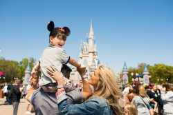 Family in front of Cinderella's Castle