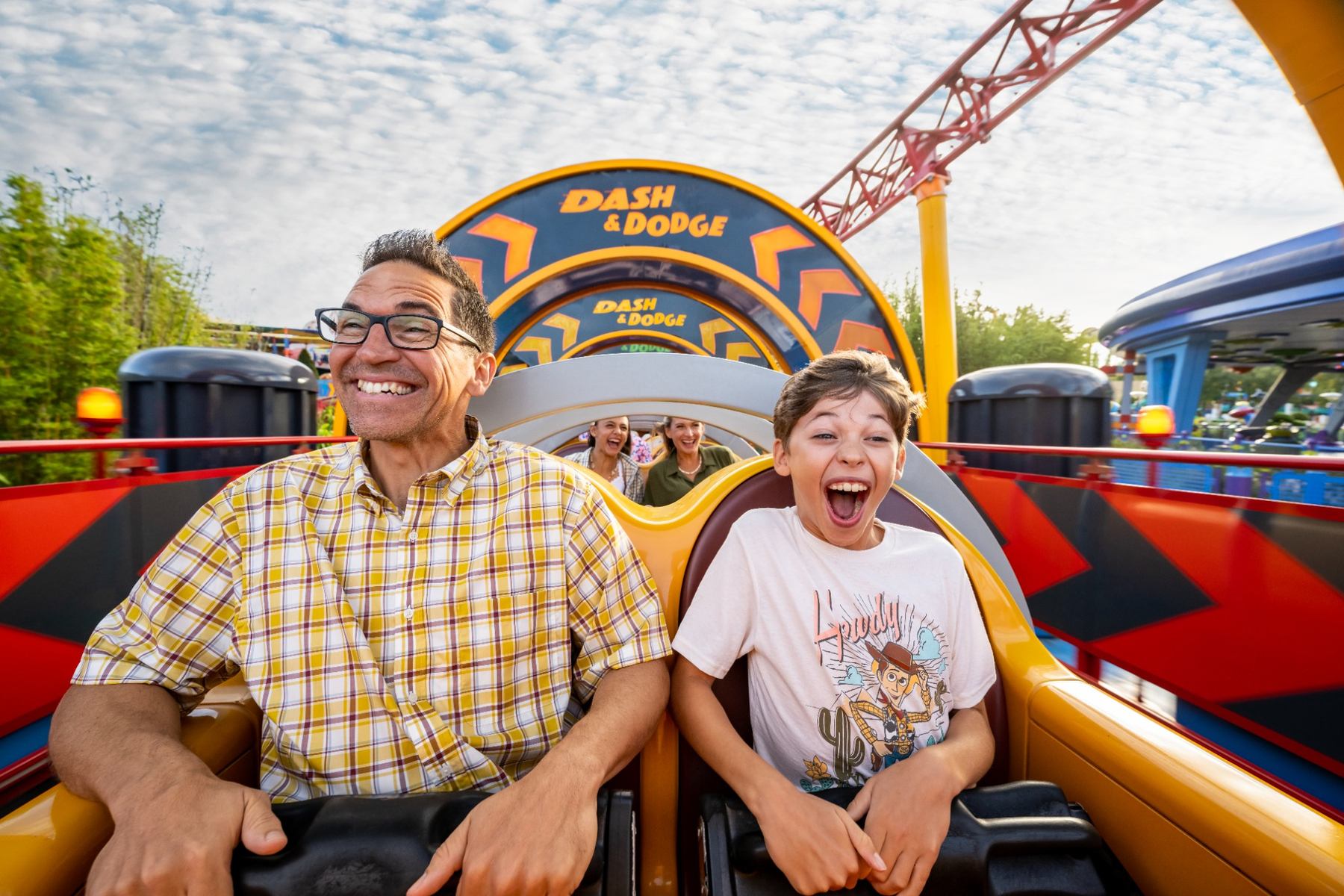 Guests on Slinky Dog Dash at Disney's Hollywood Studios